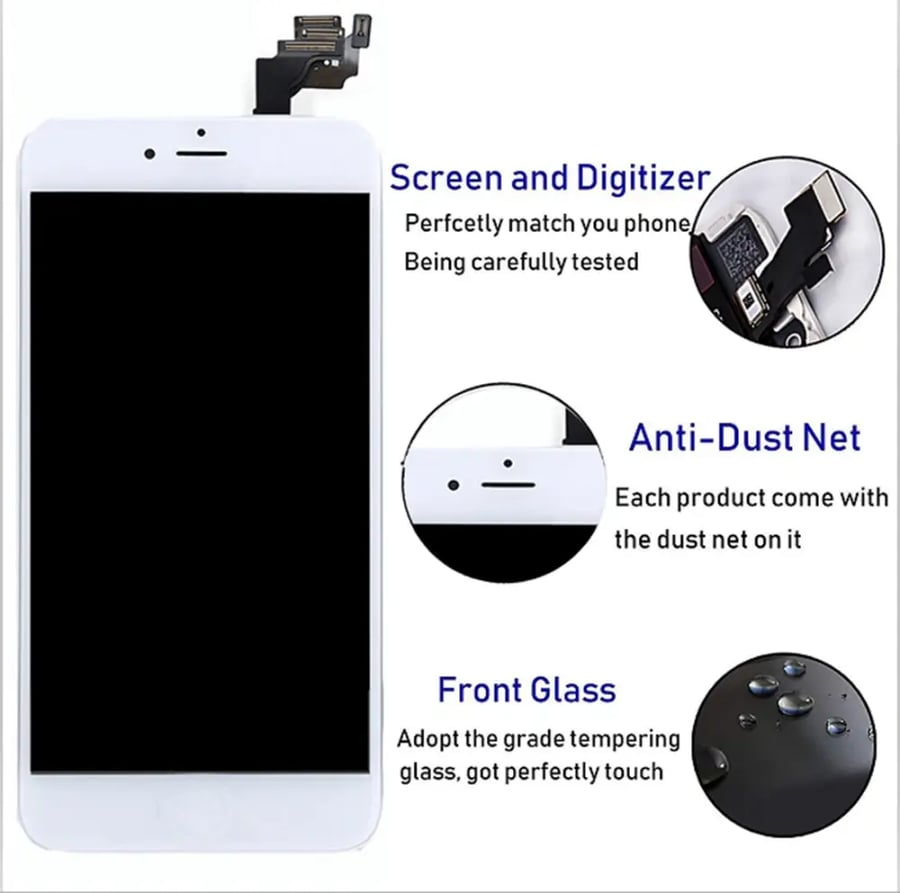 شاشة آيفون 5S (إطار أبيض) - شاشة LCD بديلة مع اللمس