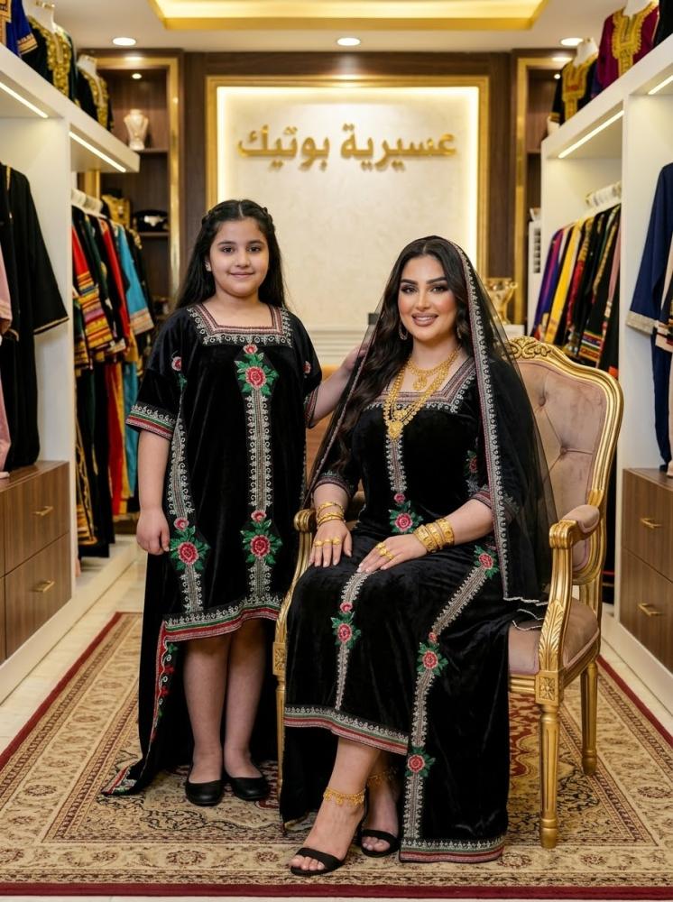 طقم الام والبنت ظفاري ورده