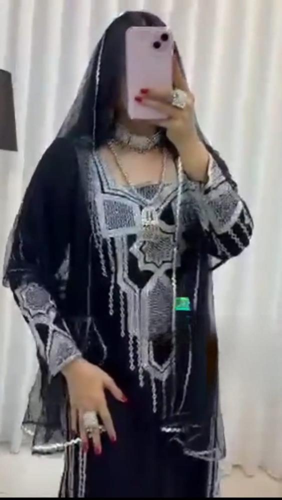 Silver thobe with the headscarf