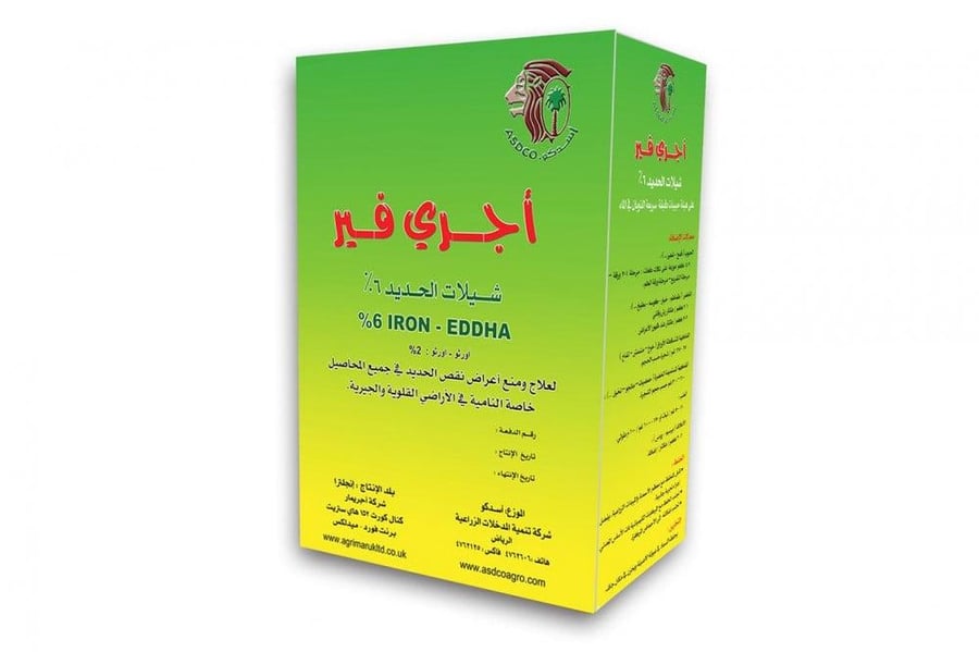 اجري فير شيلات حديد مخلبي 6% عناصر  صغري لعلاج نقص الحديد 1 كجم