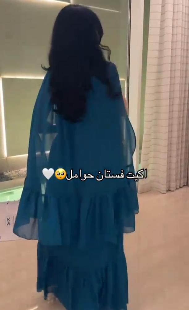 فستان حوامل انيق بترولي