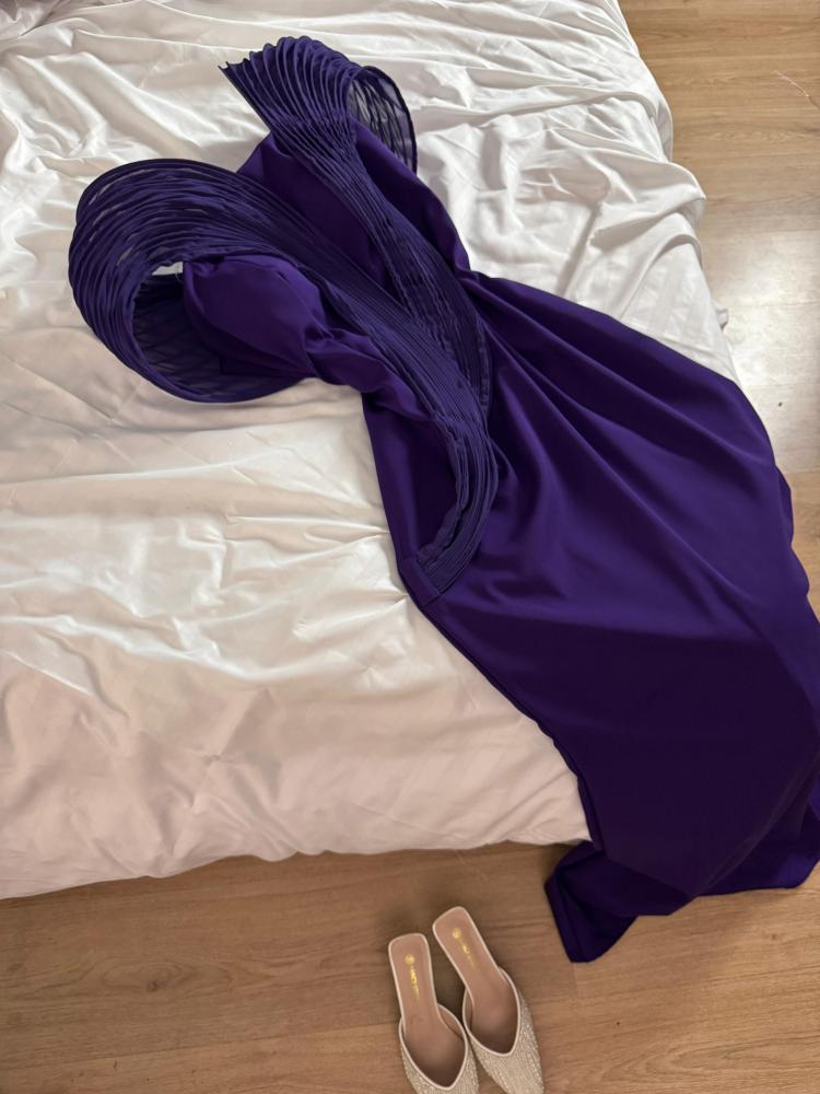 فستان سهره ناعم انيق موف