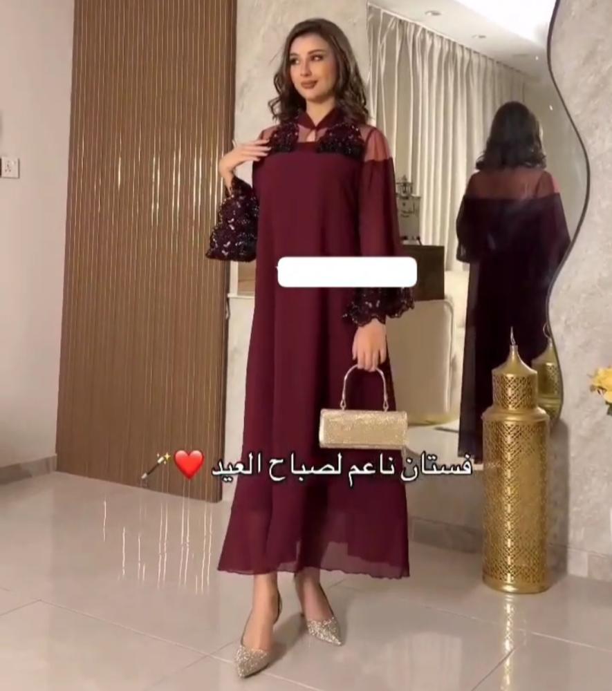 فستان ناعم انيق عودي اسود