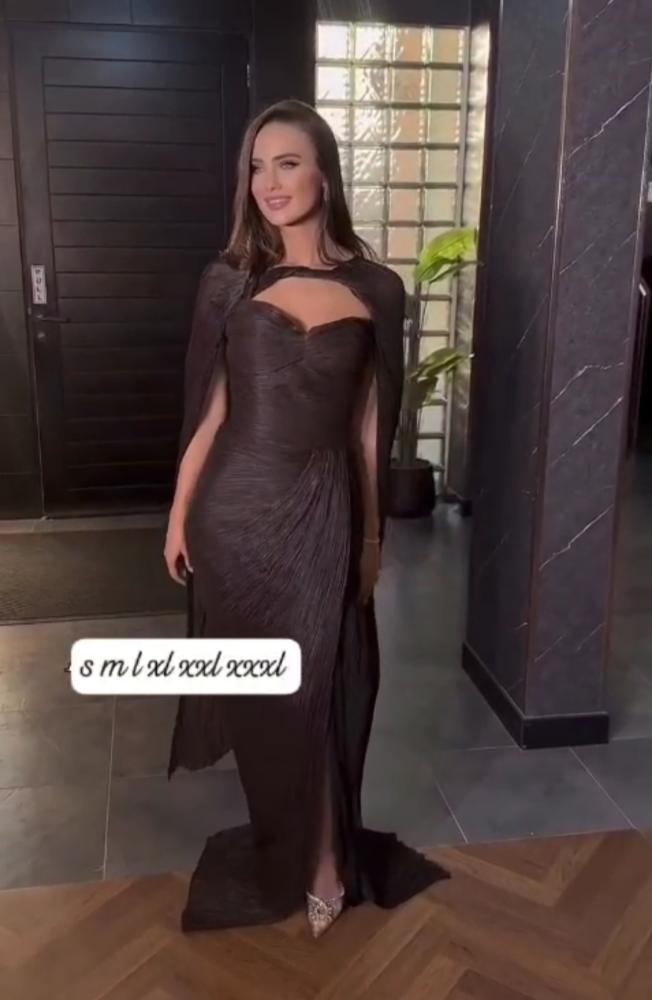 فستان سهره ناعم كلاسيكي بني