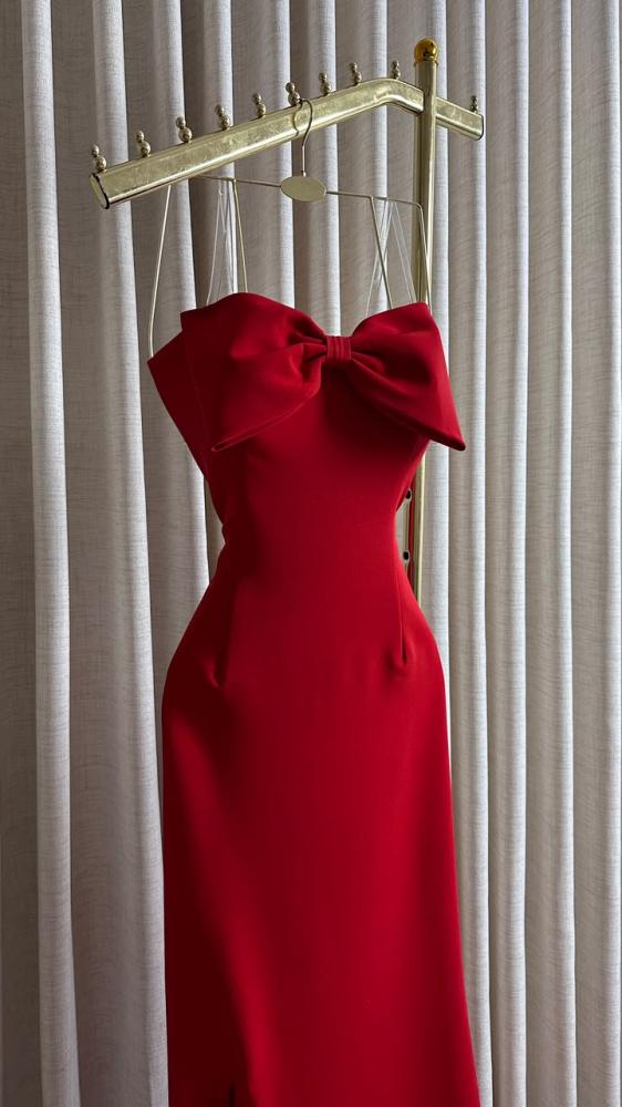 فستان سهره انيق احمر