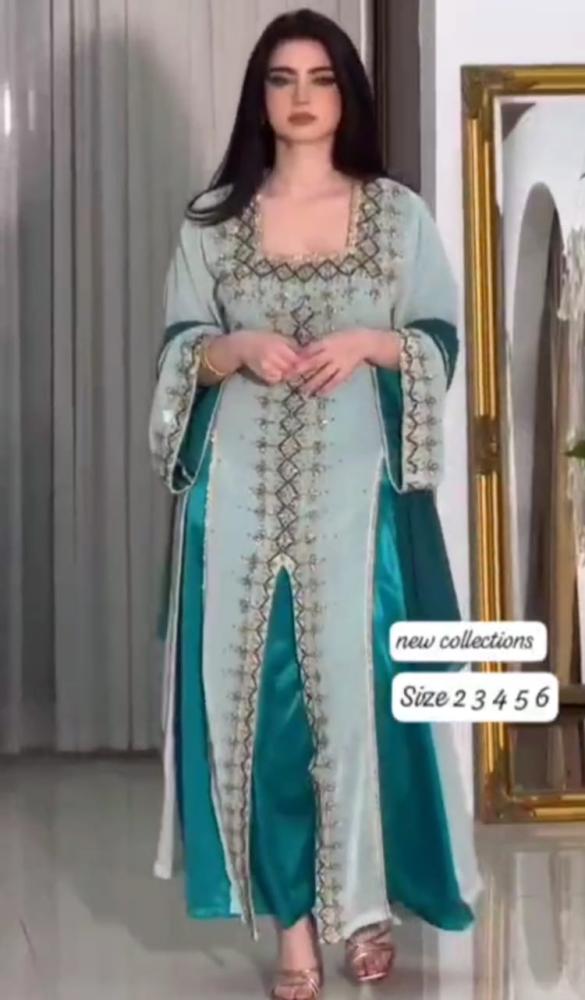 جلابيه سهره مطرزه انيقه مع طرحه سماوي