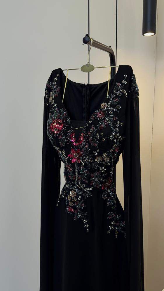 فستان سهره مطرز انيق اسود