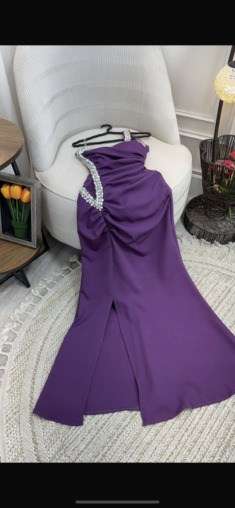 فستان  الخامه باربي تطريز يدوي كرستال
