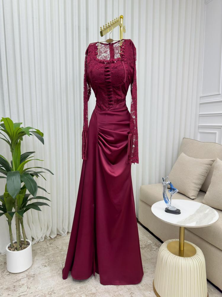 فستان سهره ناعم انيق عودي