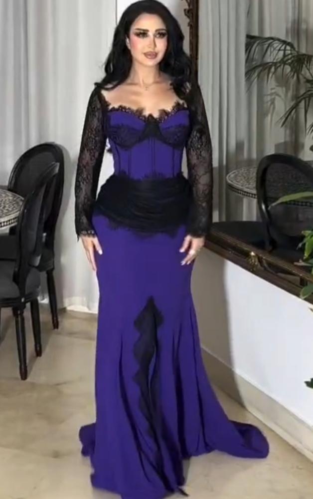 فستان سهره ناعم انيق بنفسجي