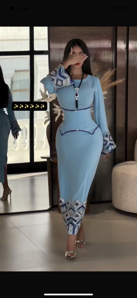 فستان الخامه كريب فصوص