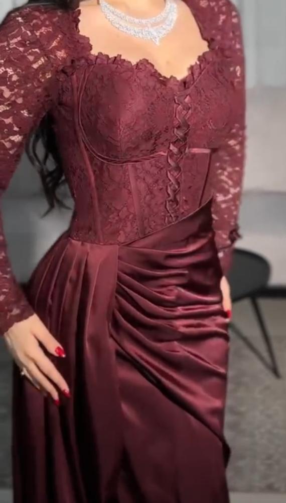 فستان سهره ناعم انيق عودي