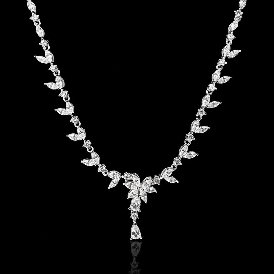 Sterling silver set 925 (necklace - earrings - bracelet - ring)