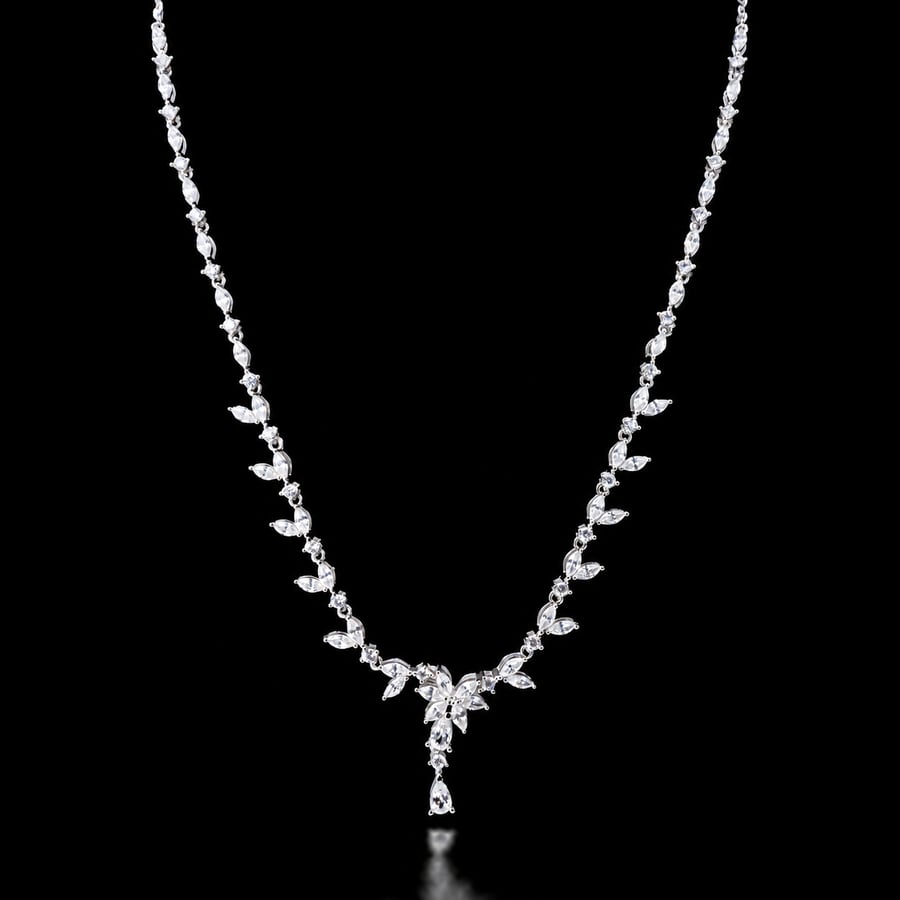 Sterling silver set 925 (necklace - earrings - bracelet - ring)