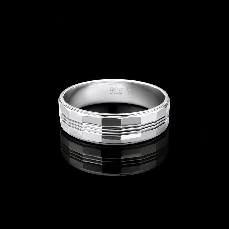Men's silver ring 925