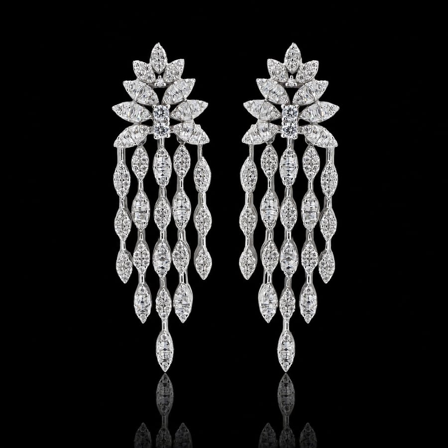 Sterling silver set 925 (necklace - earrings - bracelet - ring)