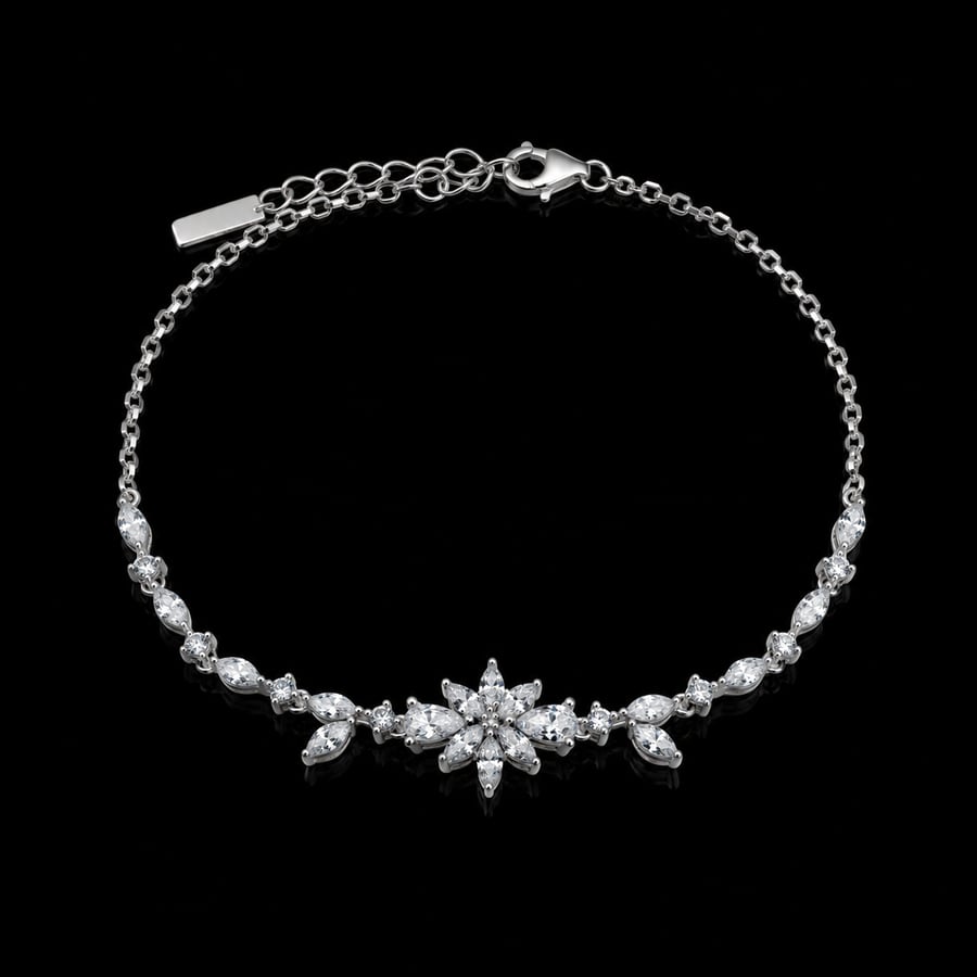 Sterling silver set 925 (necklace - earrings - bracelet - ring)