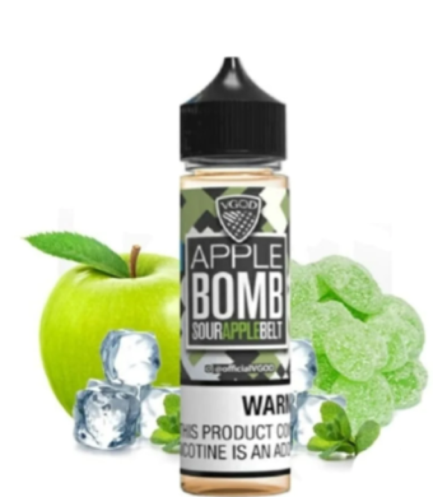 vgod apple bomb iced 60ml freebase vape sharq