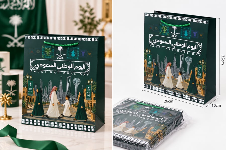 مجموعة (12) أكياس اليوم الوطني السعودي