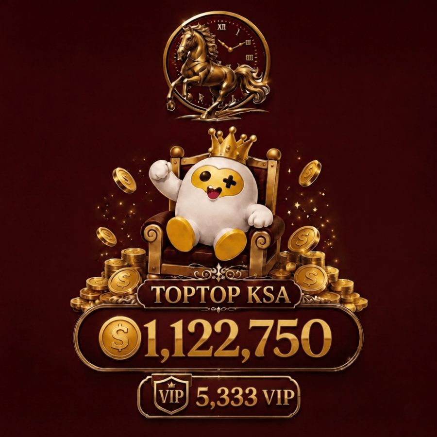 شحن TopTop – 1,122,750 كوينز + 5,333 VIP