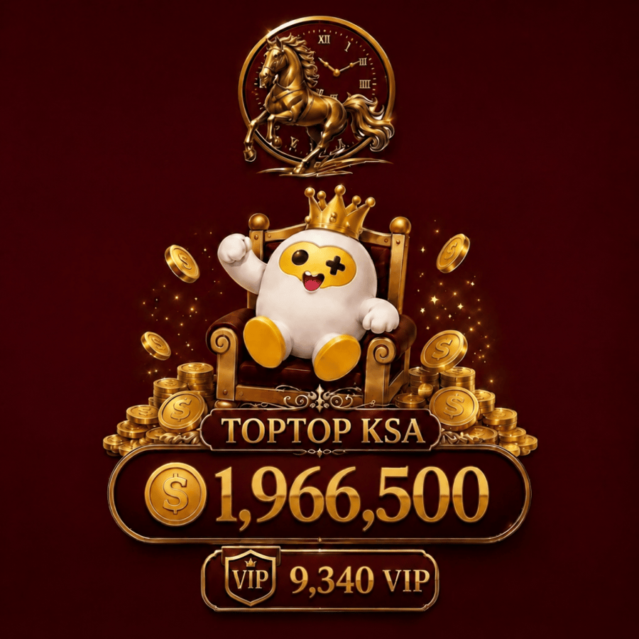 شحن TopTop – 1,966,500 كوينز + 9,340 VIP