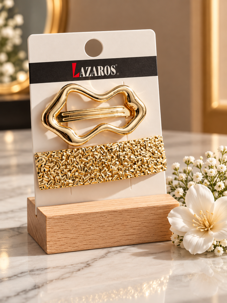 طقم مشابك شعر ذهبي من LAZAROS
