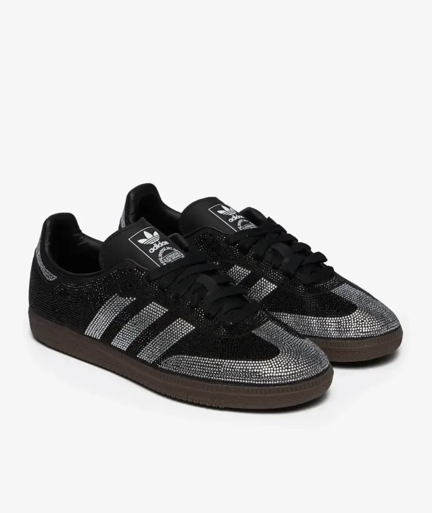 شوز Adidas Samba OG Rhinestone الأسود المزين  بالكريستال موديل 19052)