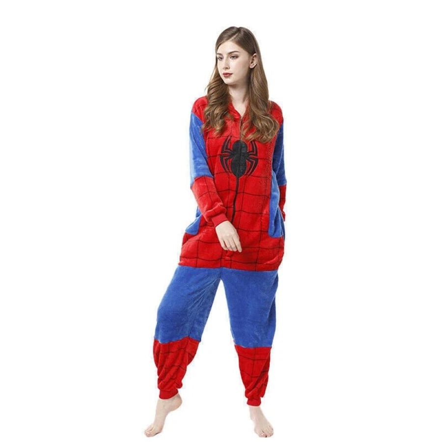 أفرول بيجاما سبايدرمان التنكري (Marvel Spider-Man Kigurumi Onesie Pajamas) - خامة فلانيل وبوليستر فائق النعومة والدفء