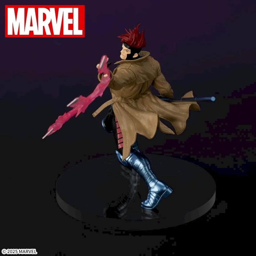 مجسم غامبيت بريميوم مارفل (SEGA Marvel ACT/CUT Premium Figure - Gambit) - إصدار المؤثرات الحركية وبطاقات الطاقة