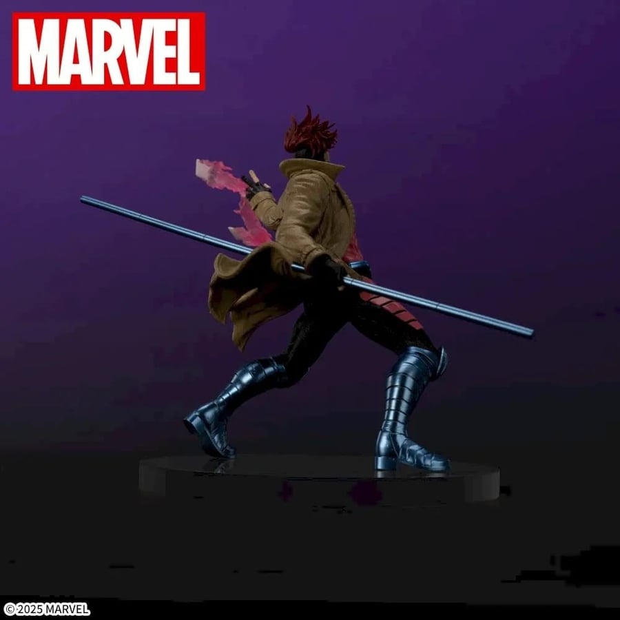 مجسم غامبيت بريميوم مارفل (SEGA Marvel ACT/CUT Premium Figure - Gambit) - إصدار المؤثرات الحركية وبطاقات الطاقة