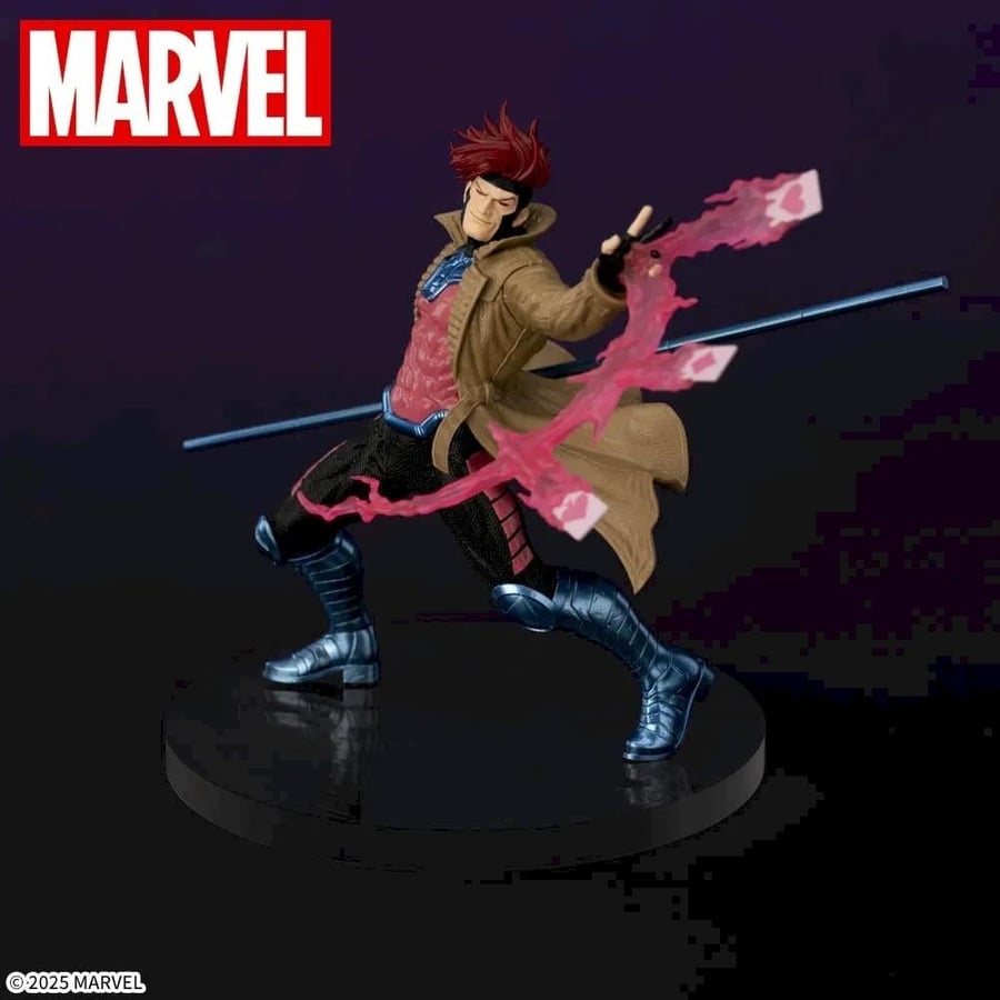 مجسم غامبيت بريميوم مارفل (SEGA Marvel ACT/CUT Premium Figure - Gambit) - إصدار المؤثرات الحركية وبطاقات الطاقة