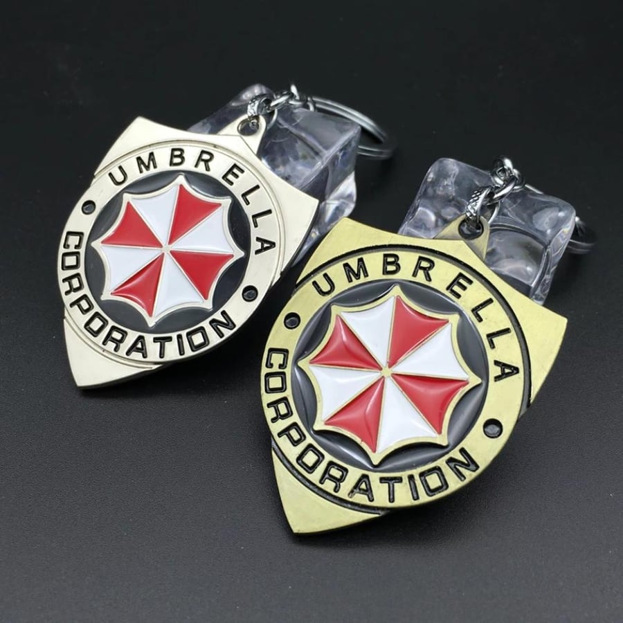 ميدالية شعار شركة أمبريلا (Resident Evil: Umbrella Corporation Metal Keychain) - إصدار سبائك الزنك شعار مؤسسة أمبريلا الأيقوني