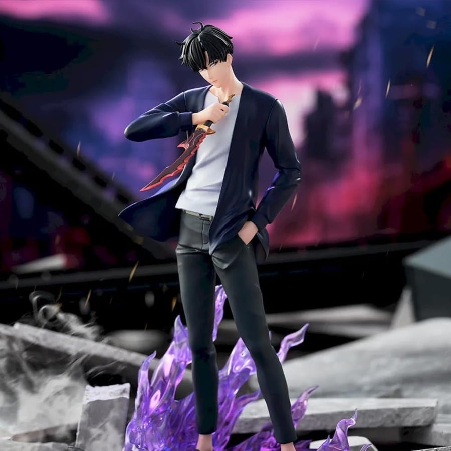 مجسم سونغ جين وو سولو ليفلينج (SEGA Xross Link: Solo Leveling - Sung Jinwoo Figure) - إصدار خنجر قاتل الفرسان وقواعد الربط التفاعلية