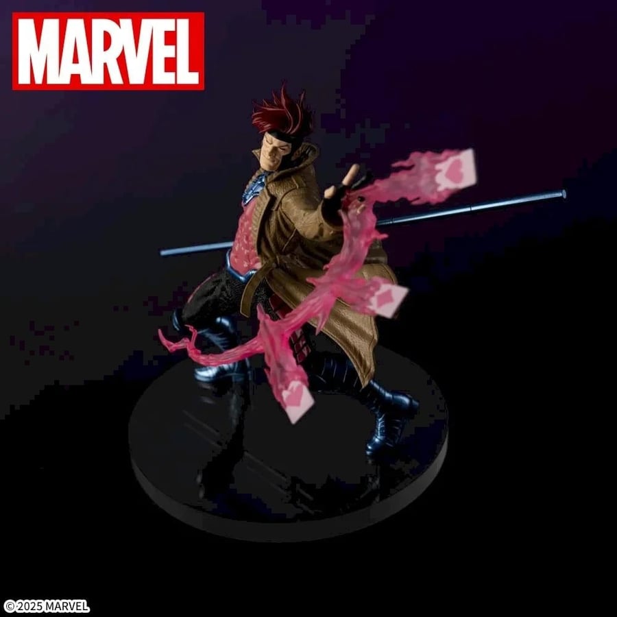 مجسم غامبيت بريميوم مارفل (SEGA Marvel ACT/CUT Premium Figure - Gambit) - إصدار المؤثرات الحركية وبطاقات الطاقة