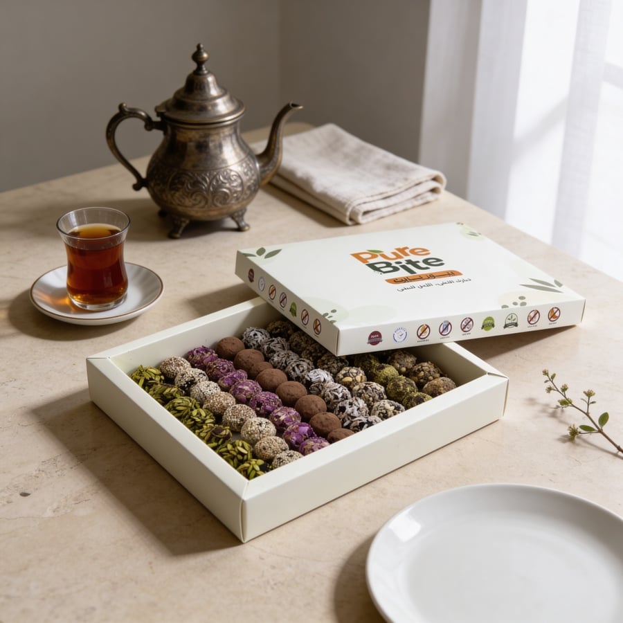 صندوق كُرات براونيز العيد الفاخرة – PureBite Signature