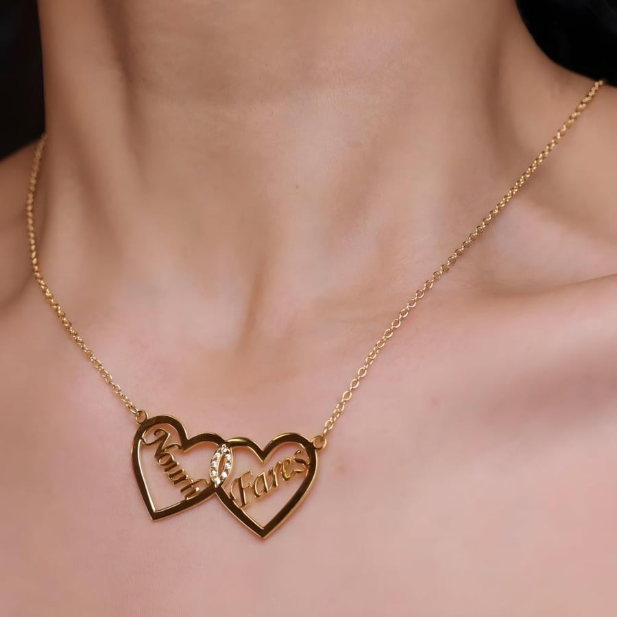 The Heart Pendant combines your name with the name of whom you love