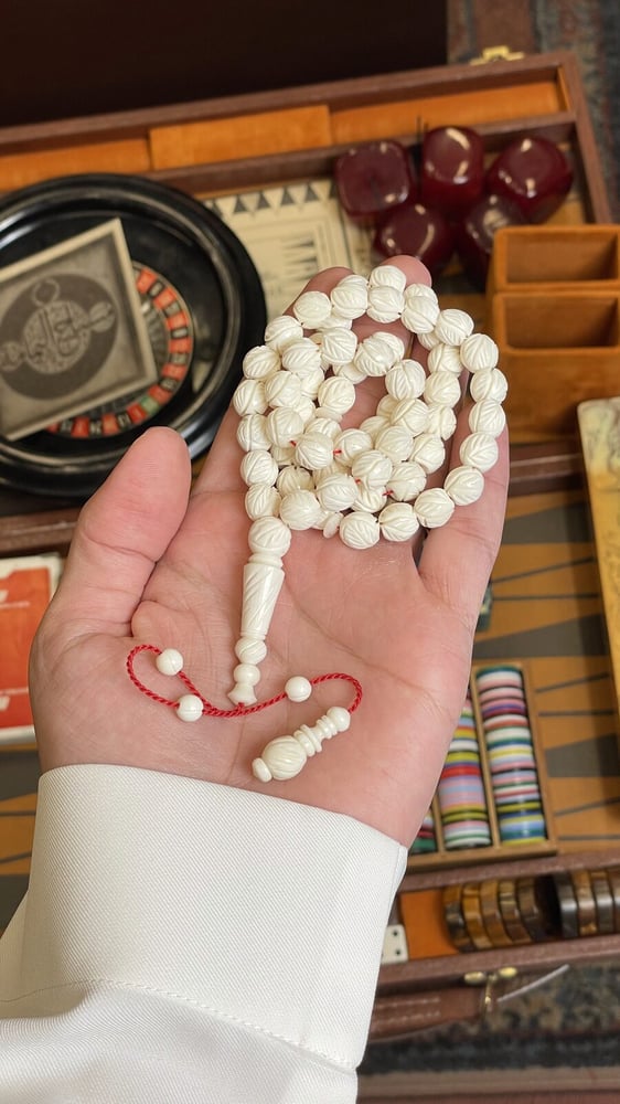 مسباح عظم جمل نقش بالكامل 9 ونصف مل من مسباح اليمامة