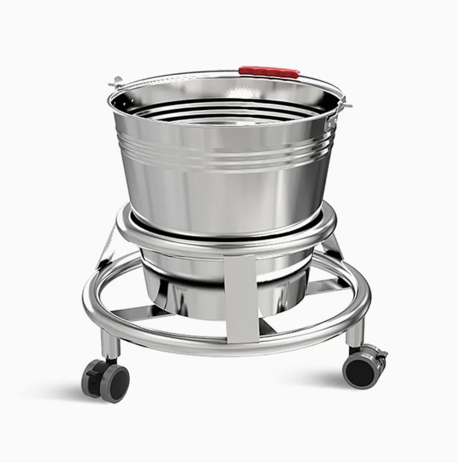 سطل استانلس ستيل بعجلات 14 لتر – Kick Bucket