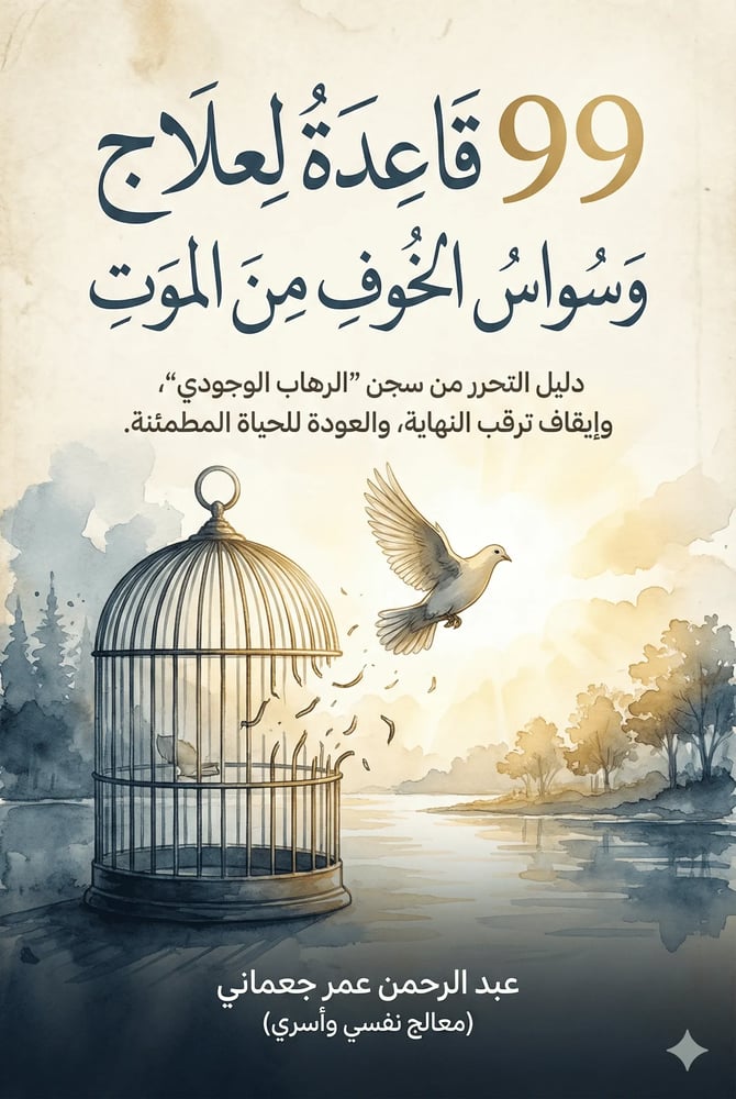 99 قاعدة لعلاج وسواس الخوف من الموت     دليل التحرر من سجن "الرهاب الوجودي"، وإيقاف ترقب النهاية، والعودة للحياة المطمئنة.