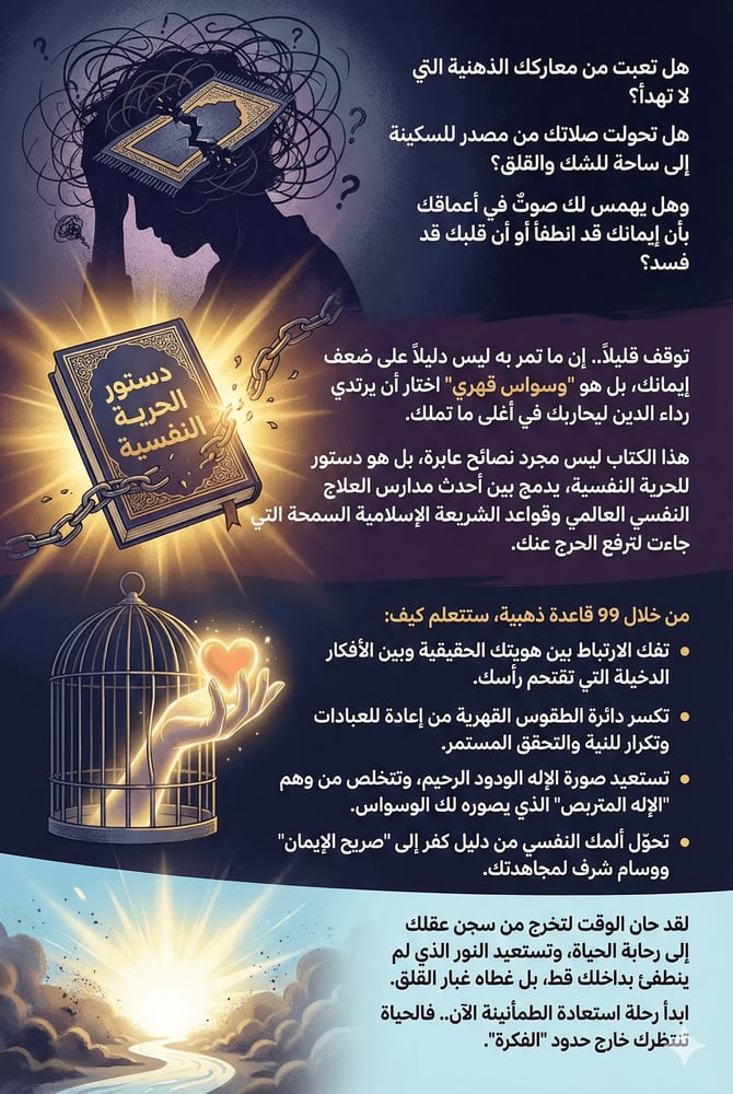 99 قاعدة لعلاج وسواس العقيدة والدين   دليلك المختصر لاستعادة الطمأنينة، وتنقية الإيمان من الوسواس، وبناء وعي ديني نقي وهادئ