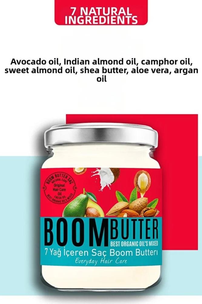 Boom Butter زيت مغذي ومرطب للعناية بالشعر يحتوي على 7 زيوت 190 مل