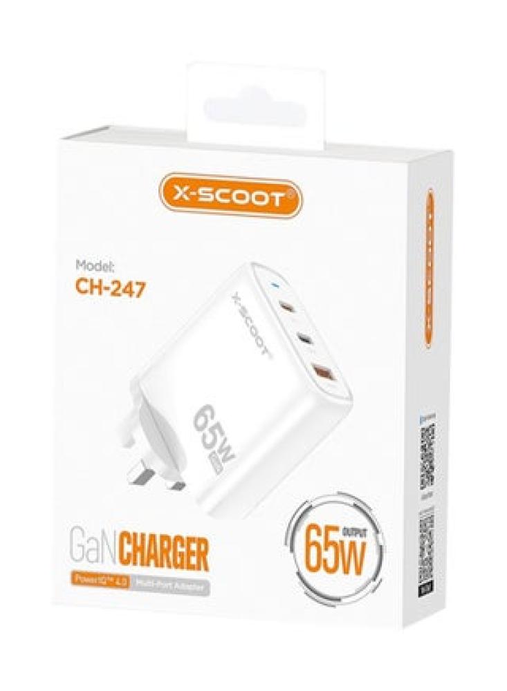 شاحن X-Scoot متعدد المخرجات بقوة 65 واط CH-247