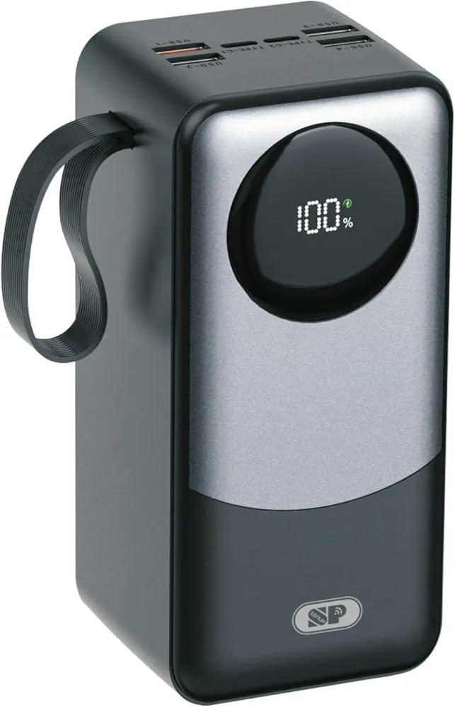 باور بانك اس بي 40000 (بي دي 22.5 واط + USB 4) مع شاشة رقمية من اي اس ان اب، رمادي