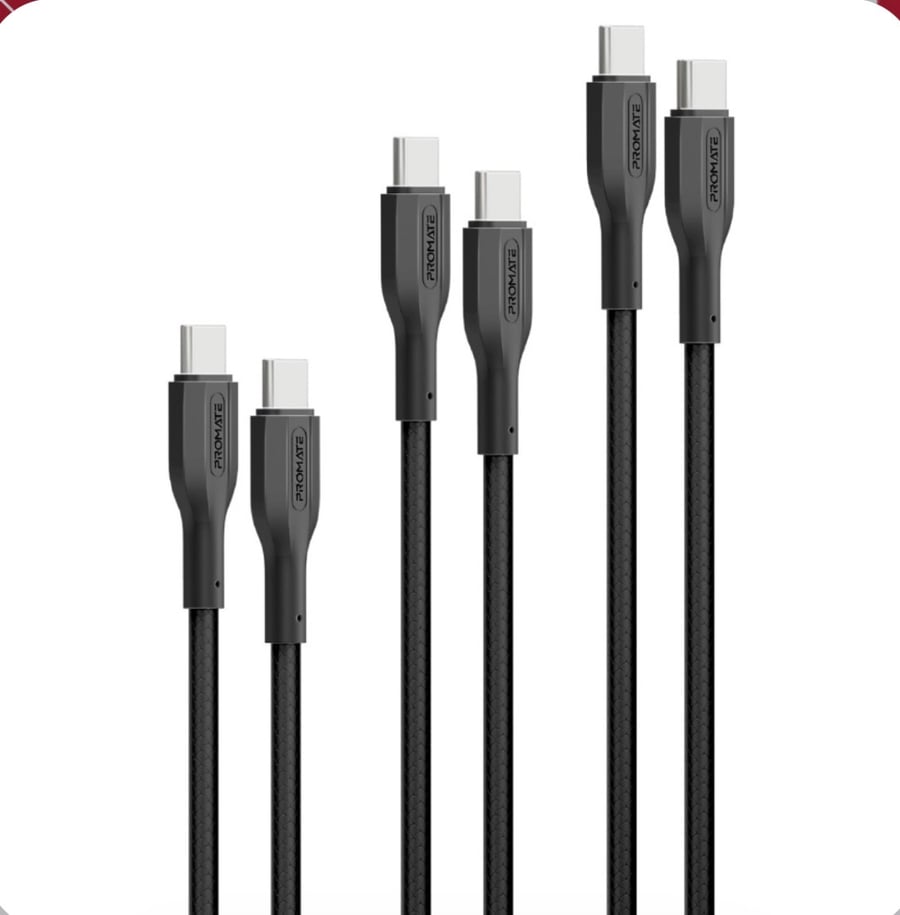 Type C cables set, both ends, with 60-watt power
