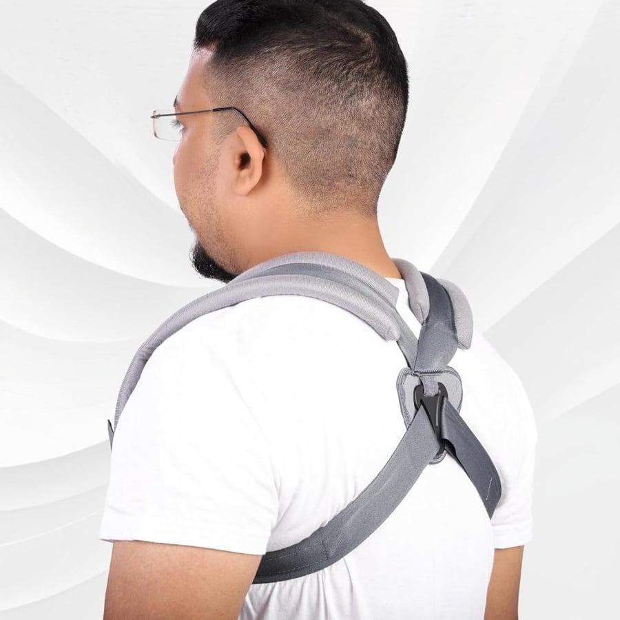 Click to see full view Dyna Clavicle Correction Belt with Velcro! Clavicle Brace for Collar-bone Injury Support ! Ideal for clavicle fractures and postural problems (L)
