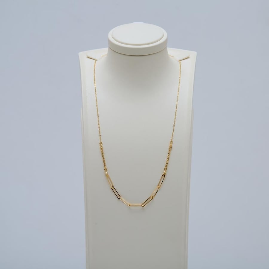 Gold soft necklace, hoop style