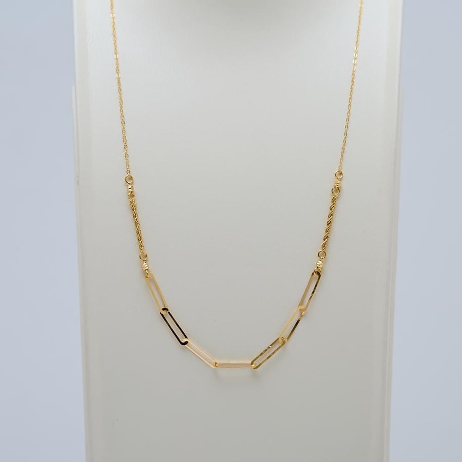 Gold soft necklace, hoop style