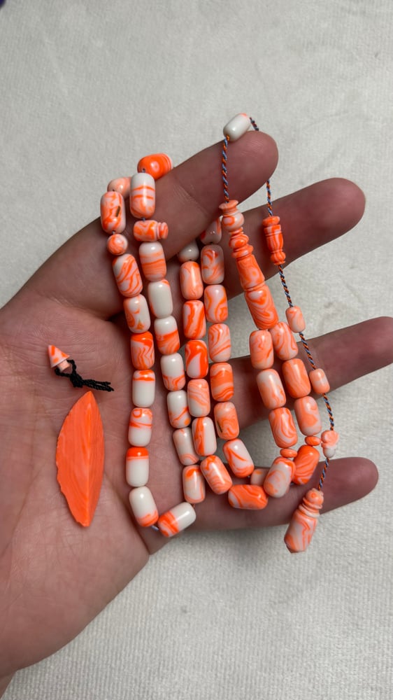 Billiard rosary orange wavy