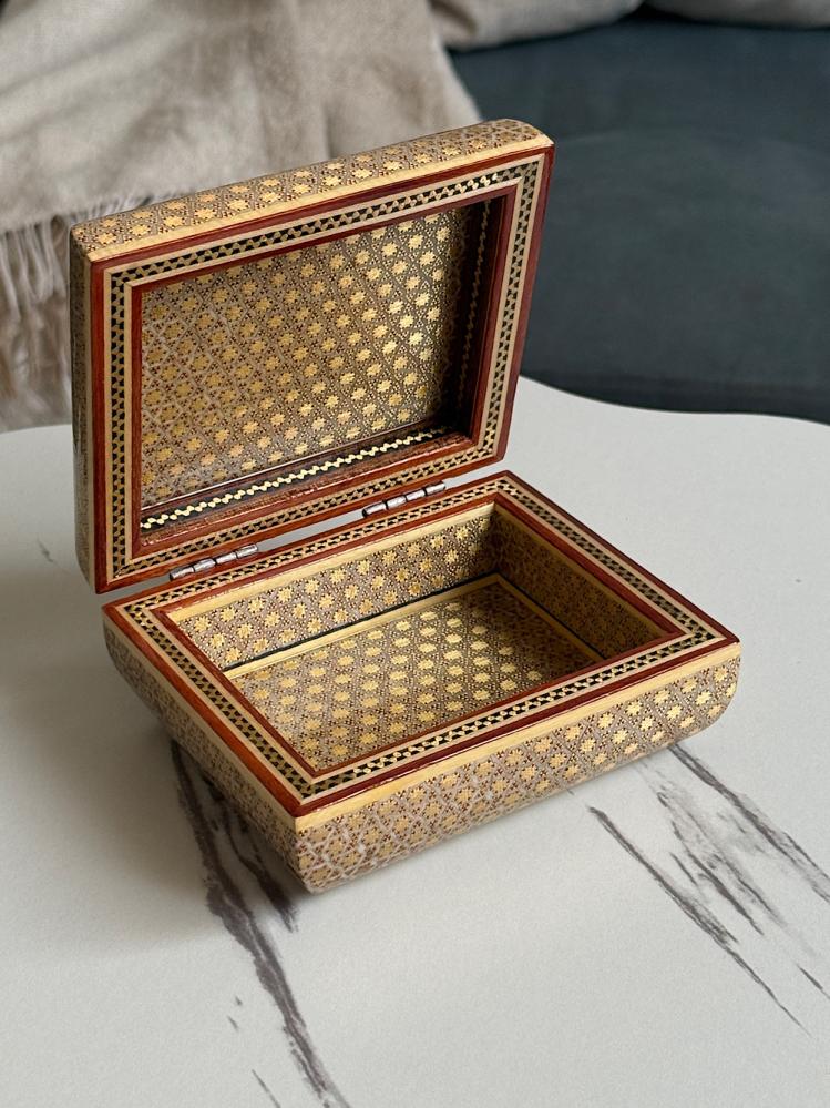 Copper and bone engraved seal box