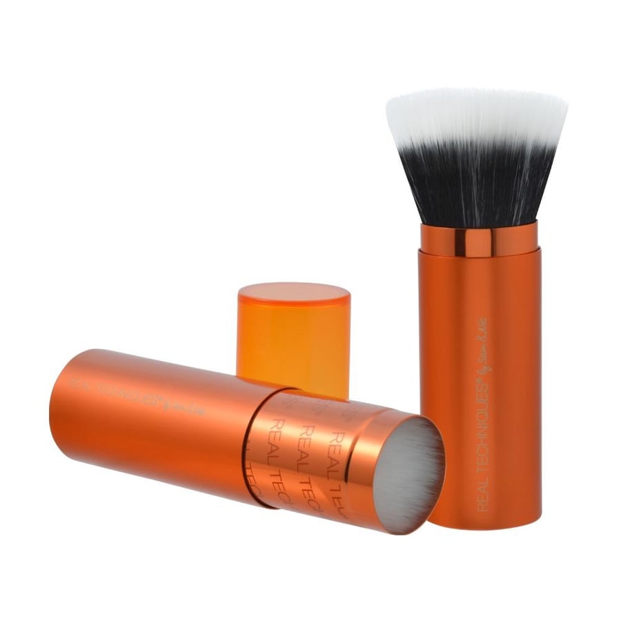 Reel Technique powder brush for tanning, retractable, gold